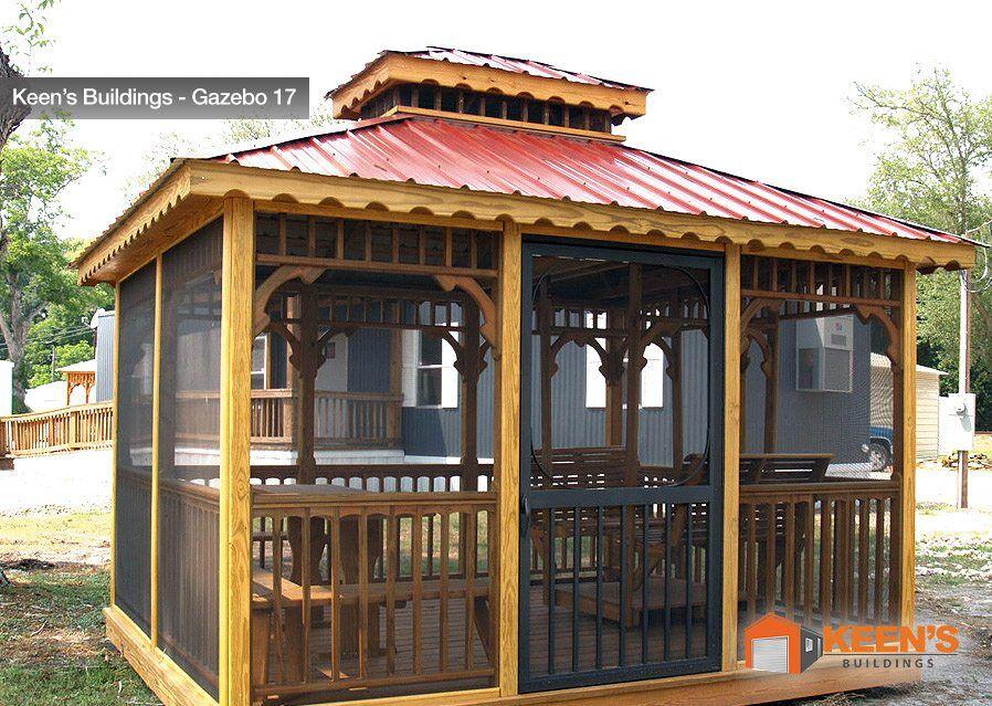 Keens-Building-Gazebo-17-10X12-Glider-House-With-Screen