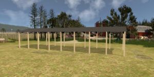 24' x 80' x 12' Open Pole Barn Installed