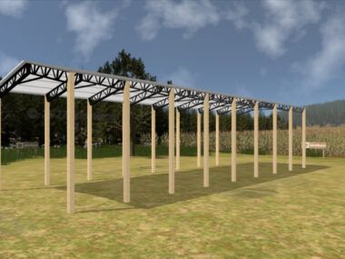 24' x 80' x 16' Open Pole Barn Installed