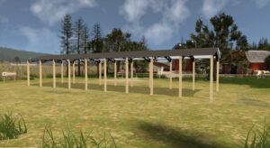 24' x 90' x 12' Open Pole Barn Installed