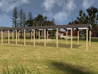 24' x 90' x 12' Open Pole Barn Installed