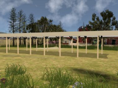 28' x 110' x 12' Open Pole Barn Installed