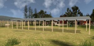 28' x 120' x 14' Open Pole Barn Installed