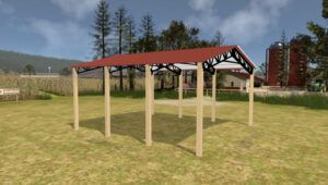 28' x 30' x 12' Open Pole Barn Installed