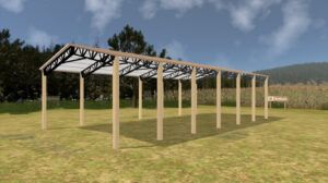 28' x 60' x 12' Open Pole Barn Installed