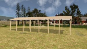30' x 70' x 14' Open Pole Barn Installed