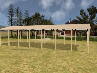 28' x 70' x 12' Open Pole Barn Installed