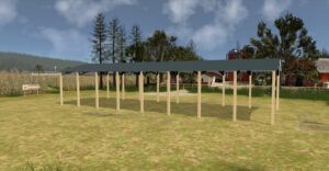 30' x 80' x 14' Open Pole Barn Installed