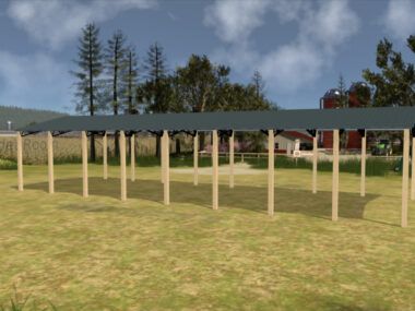 28' x 80' x 12' Open Pole Barn Installed