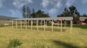 28' x 90' x 14' Open Pole Barn Installed