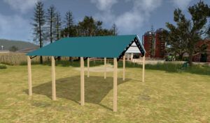 40' x 30' x 12' Open Pole Barn Installed