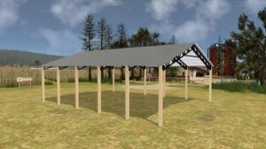 40' x 50' x 14' Open Pole Barn Installed