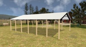 40' x 60' x 12' Open Pole Barn Installed