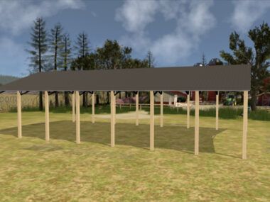 40' x 70' x 12' Open Pole Barn Installed