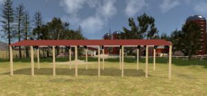 24' x 70' x 12' Open Pole Barn Installed