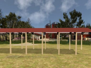 24' x 70' x 12' Open Pole Barn Installed