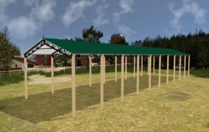 28' x 120' x 16' Open Pole Barn Installed