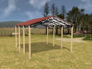 28' x 30' x 20' Open Pole Barn Installed