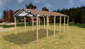 28' x 50' x 20' Open Pole Barn Installed