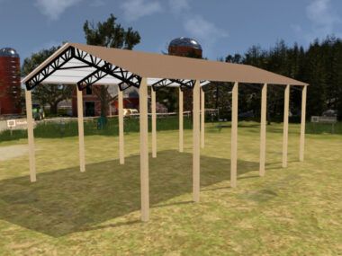 28' x 50' x 16' Open Pole Barn Installed