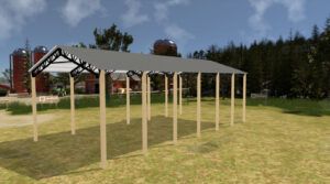 30' x 60' x 20' Open Pole Barn Installed