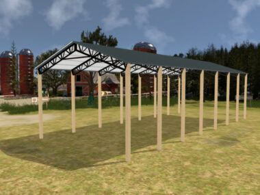 28' x 70' x 16' Open Pole Barn Installed