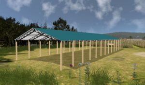 40' x 120' x 14' Open Pole Barn Installed