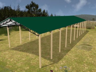 40' x 120' x 16' Open Pole Barn Installed