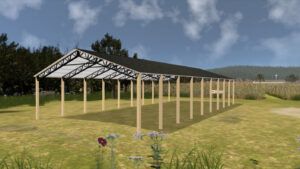 40' x 90' x 14' Open Pole Barn Installed