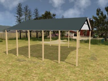 50' x 60' x 16' Open Pole Barn Installed