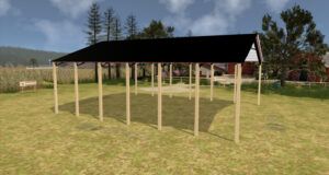 50' x 60' x 20' Open Pole Barn Installed