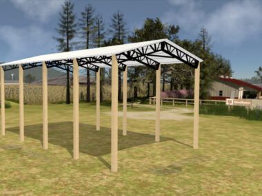 24' x 30' x 16' Open Pole Barn Installed