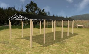 24' x 50' x 12' Open Pole Barn Installed