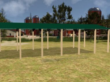 24' x 60' x 12' Open Pole Barn Installed