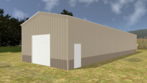 24' x 110' x 16' Enclosed Pole Barn Installed