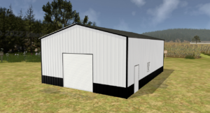 28' x 50' x 16' Enclosed Pole Barn Installed