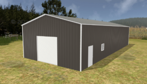 28' x 120' x 12' Enclosed Pole Barn Installed