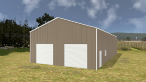 34' x 70' x 12' Enclosed Pole Barn Installed