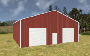 40' x 30' x 20' Enclosed Pole Barn Installed