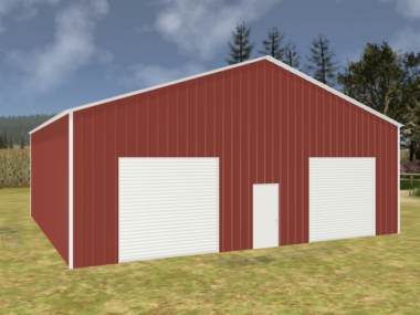 40' x 30' x 12' Enclosed Pole Barn Installed