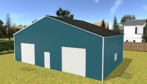 50' x 40' x 20' Enclosed Pole Barn Installed