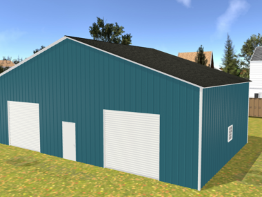 50' x 30' x 12' Enclosed Pole Barn Installed